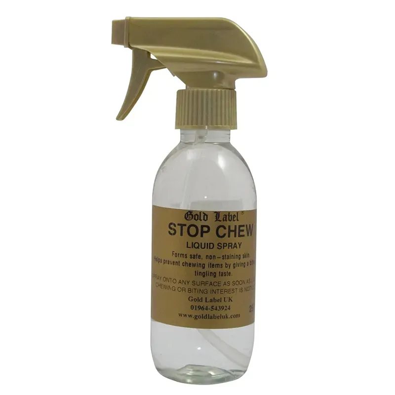 Gold Label 250ml Canine Stop Chew Spray in Gold