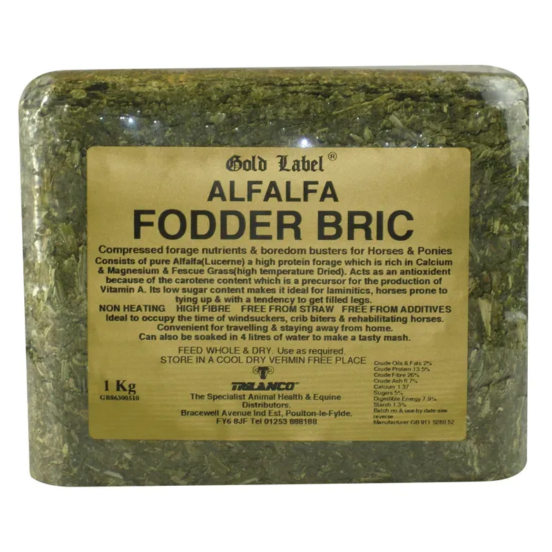 Gold Label 1kg Alfalfa Fodder Bric in Green