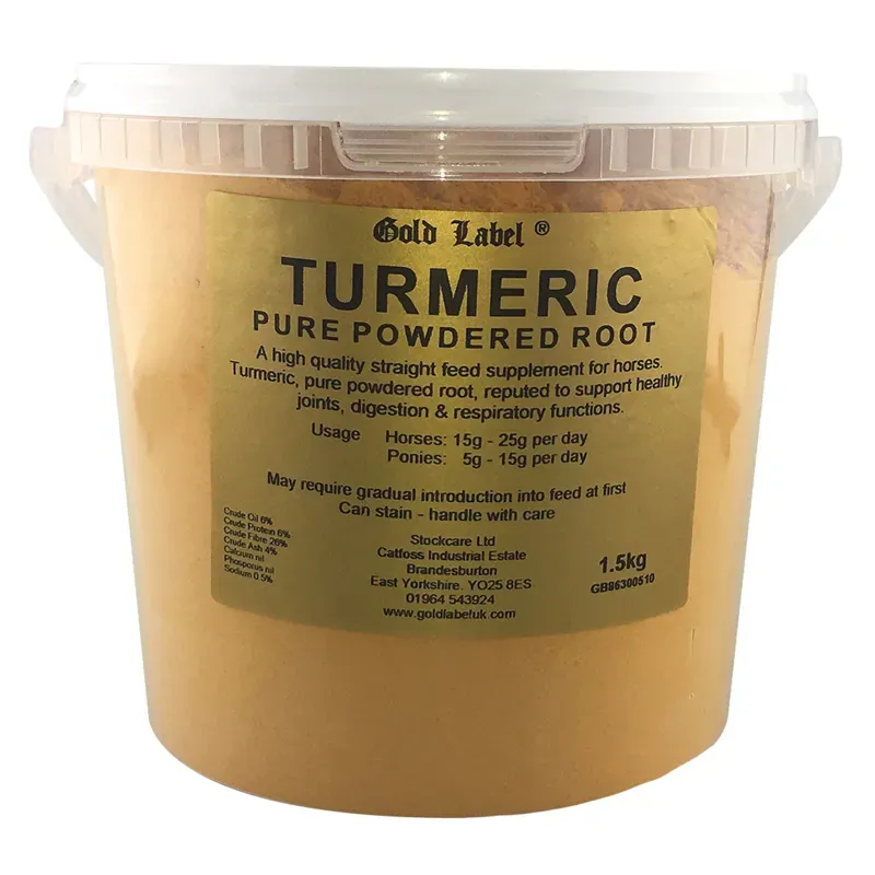 Gold Label 1.5kg Turmeric Horse Suppliments in Gold