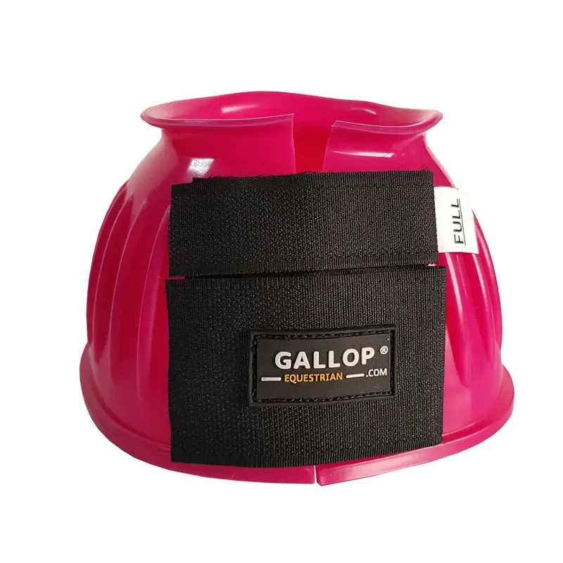 Gallop Double Taped PVC Ribbed Over Reach Boots in Fuchsia