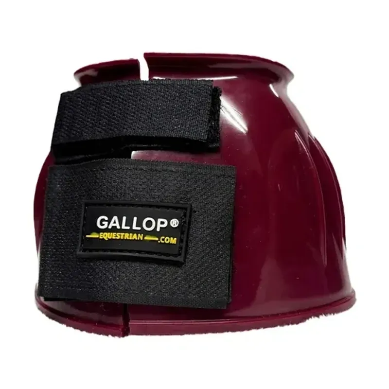 Gallop Double Taped PVC Ribbed Over Reach Boots in Burgundy