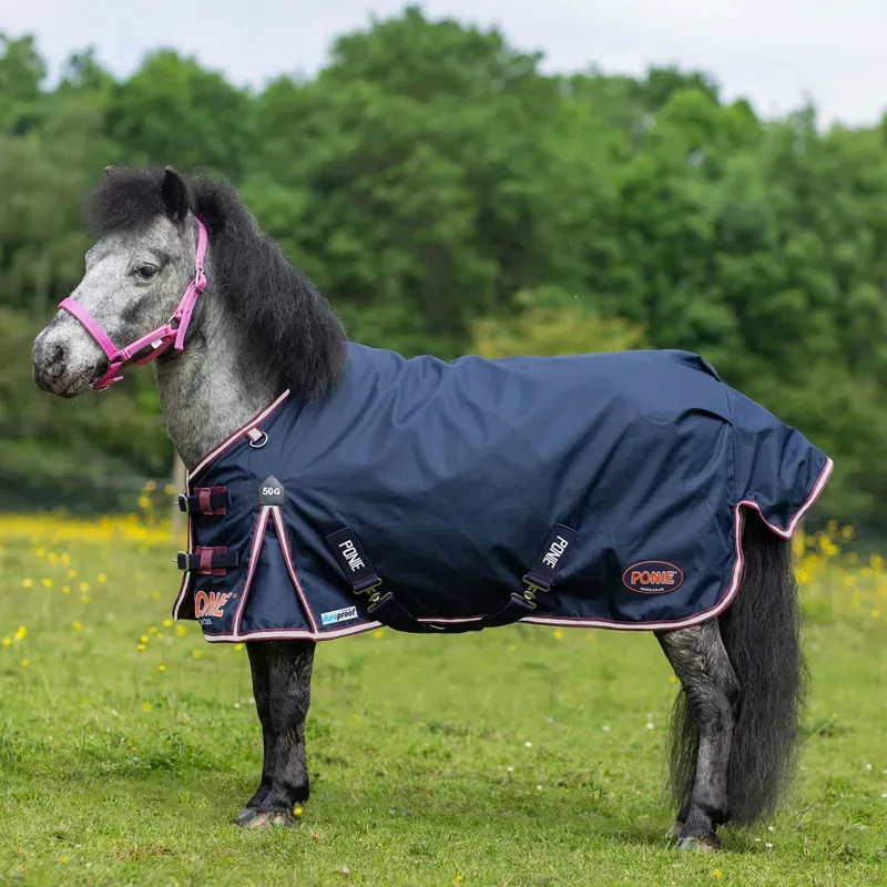 Gallop Ponie Duraproof 50g 5-Point Standard Neck Turnout Rug in Navy