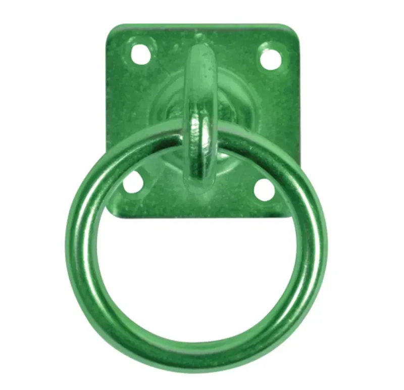 Perry Equestrian Swivel Tie Ring on Plate in Green