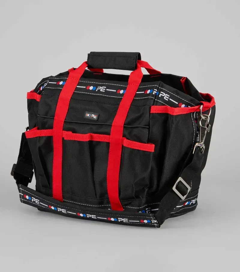 Premier Equine Grooming Kit Bag in Black/Red-3