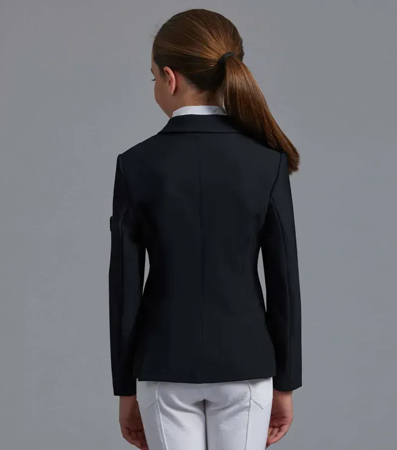 Premier Equine Girls Hagen Competition Jacket in Black-1
