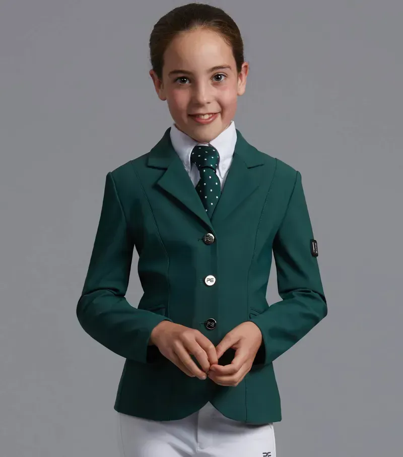 Premier Equine Girls Hagen Competition Jacket in Green