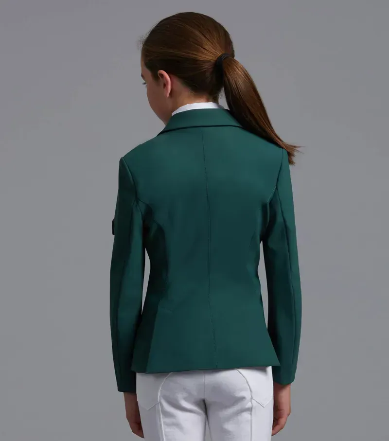 Premier Equine Girls Hagen Competition Jacket in Green-1
