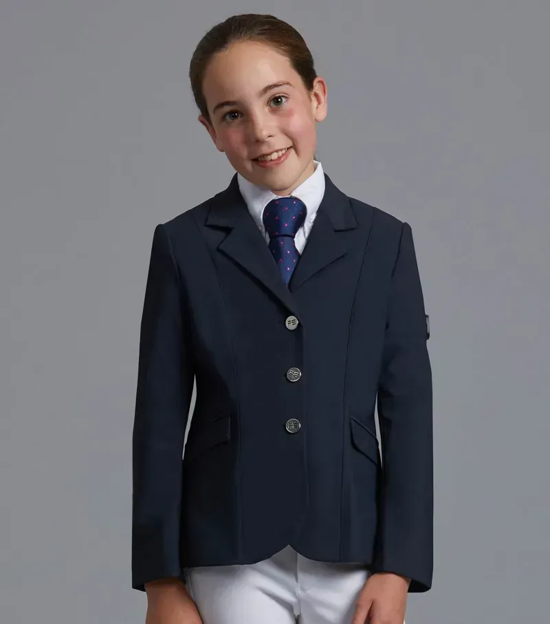 Premier Equine Girls Hagen Competition Jacket in Navy