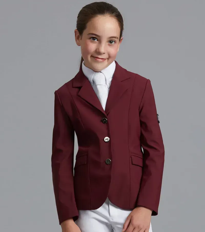 Premier Equine Girls Hagen Competition Jacket in Wine