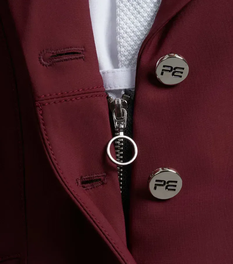Premier Equine Girls Hagen Competition Jacket in Wine-2