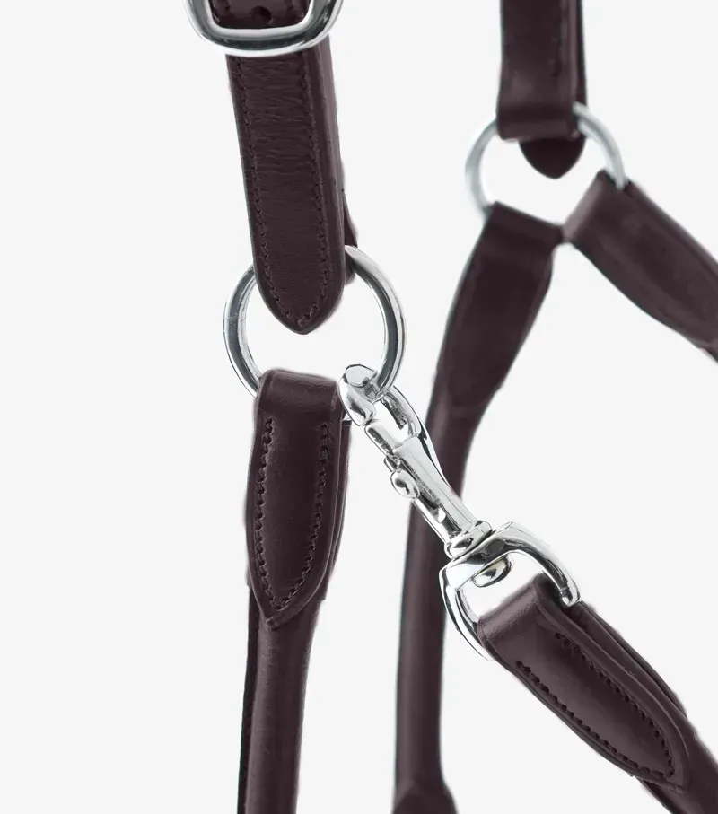 Premier Equine Hennaroso Rolled Anatomic Leather Head Collar in Brown-3