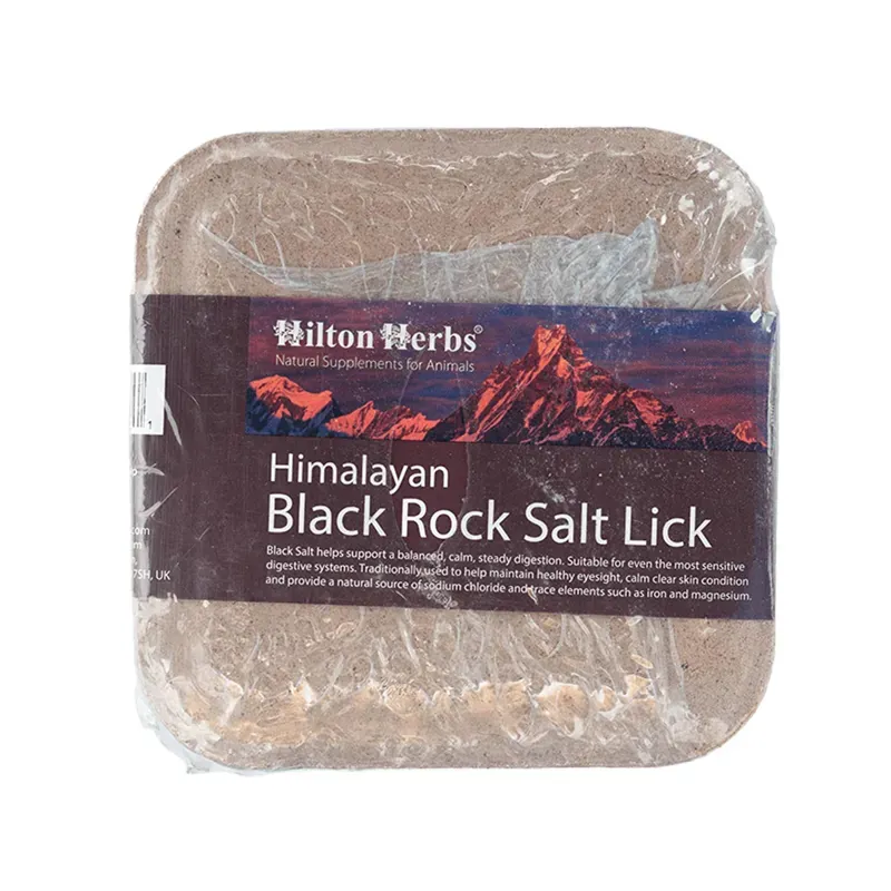 Hilton Herbs 1kg Himalayan Black Rock Salt Lick in Black