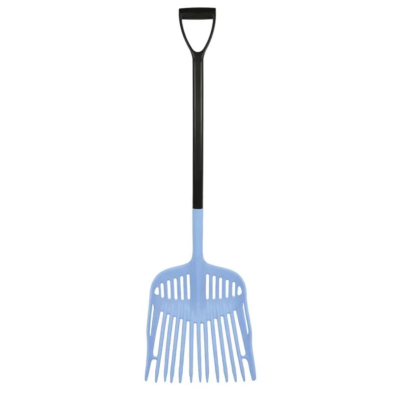 Harold Moore Shavings Fork with Extended D-Grip Handle in Blue