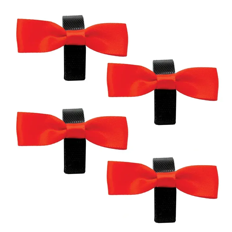 Equetech 4 Horse Bridle Warning Ribbons in Red