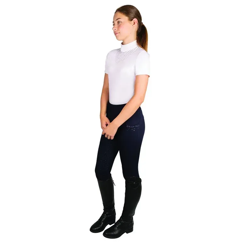 Hy Equestrian Childs Roka Regal Riding Tights in Navy-1