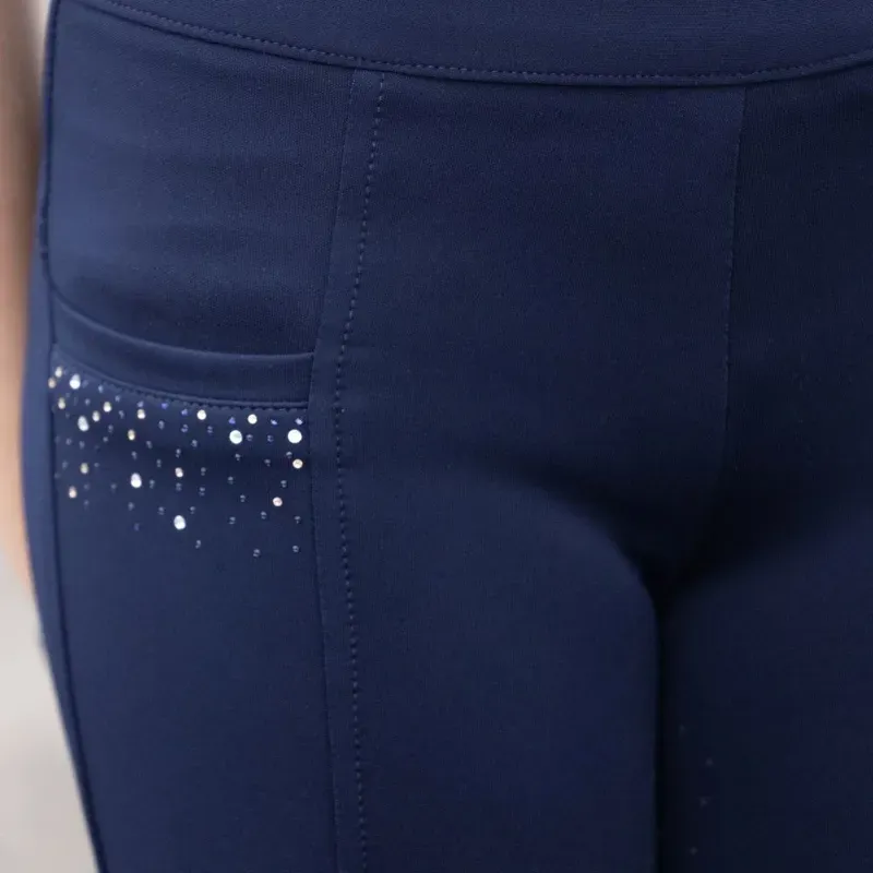 Hy Equestrian Childs Roka Regal Riding Tights in Navy-3