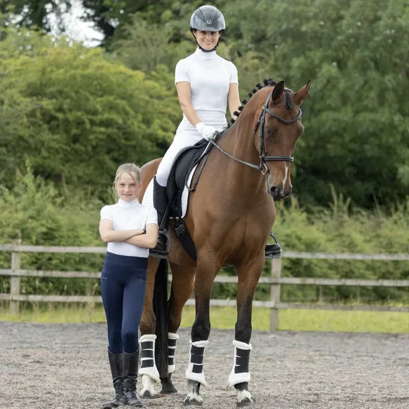 Hy Equestrian Childs Roka Regal Riding Tights in Navy-4