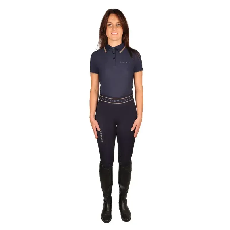 Hy Equestrian Elevate Allure Polo in Navy/Fossil
