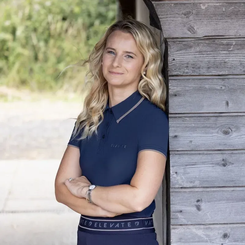 Hy Equestrian Elevate Allure Polo in Navy/Fossil-4