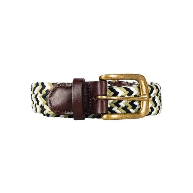 Hy Equestrian Woven Elastic Belt in Navy/Fossil