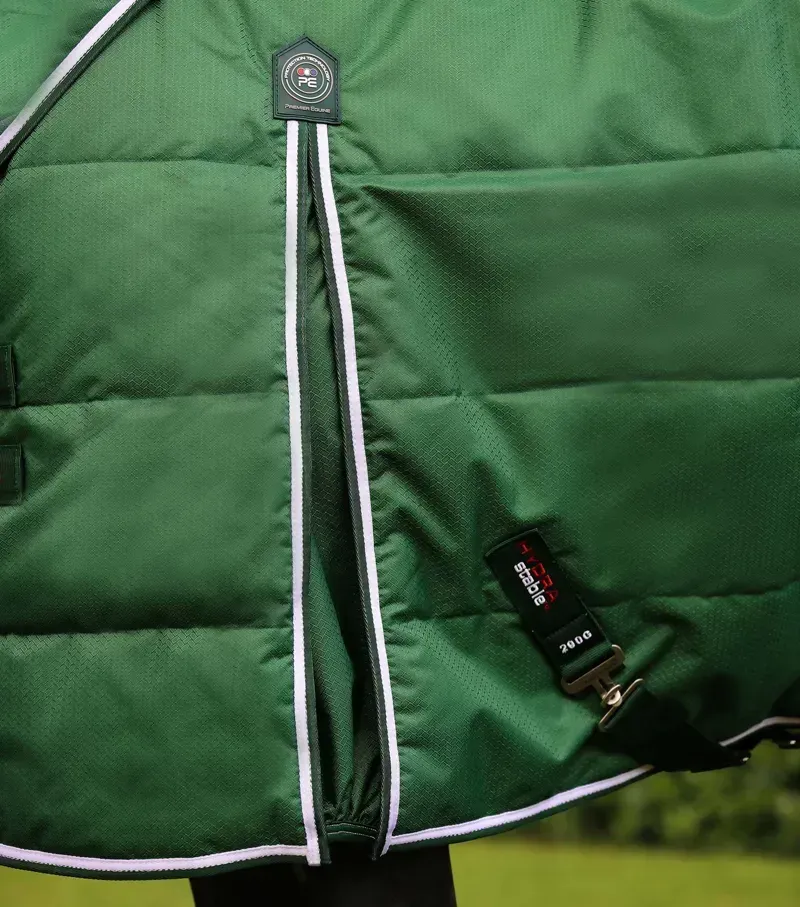 Premier Equine Hydra 200g Stable Rug With Neck Cover in Green-2