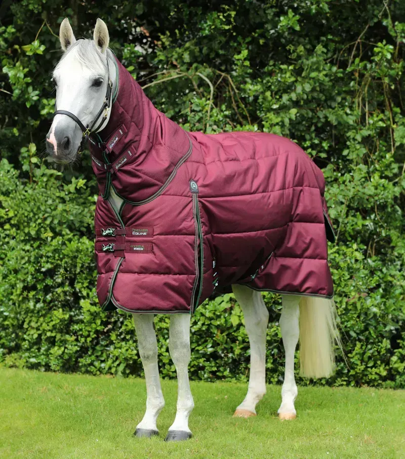 Premier Equine Hydra 350g Stable Rug With Neck Cover in Wine