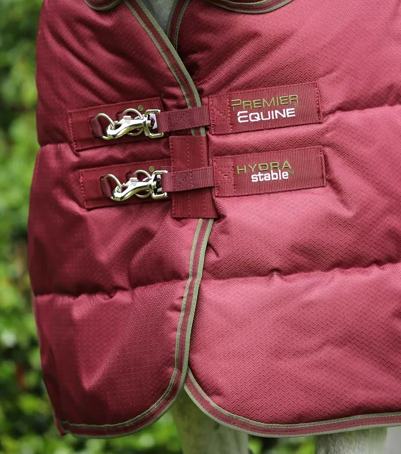 Premier Equine Hydra 350g Stable Rug With Neck Cover in Wine-3