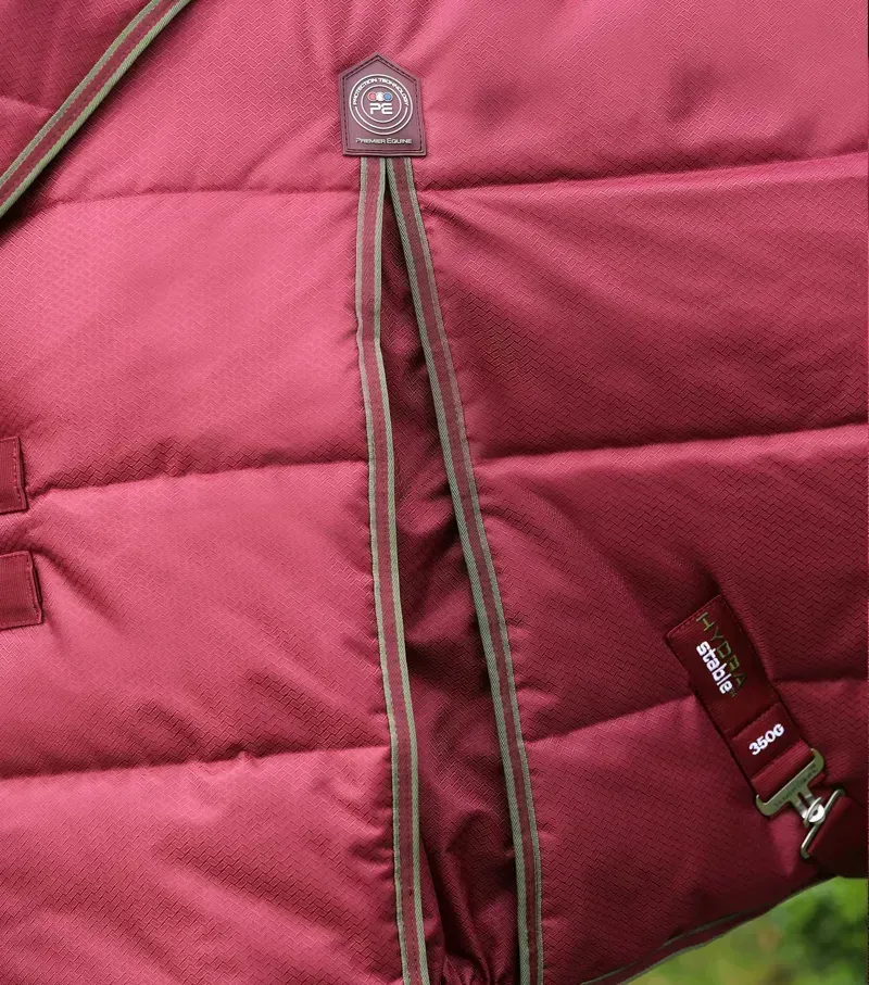 Premier Equine Hydra 350g Stable Rug With Neck Cover in Wine-4