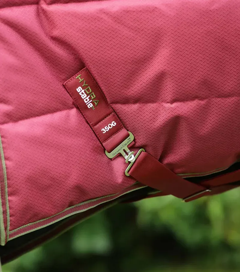 Premier Equine Hydra 350g Stable Rug With Neck Cover in Wine-2