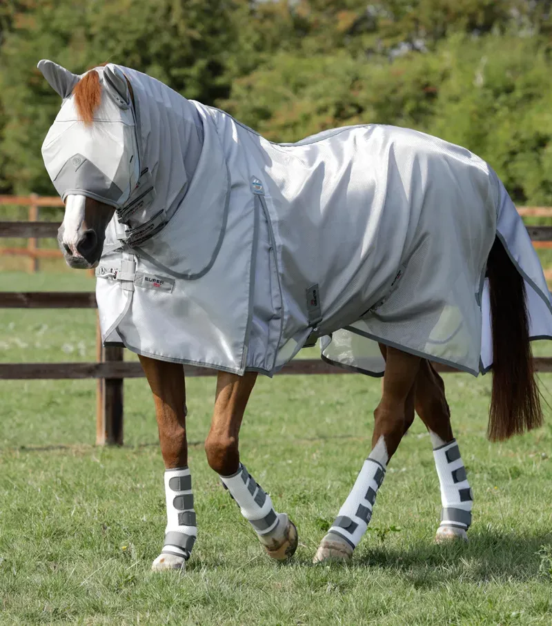 Premier Equine 5'0 Super Lite Fly Rug with Surcingles in Silver
