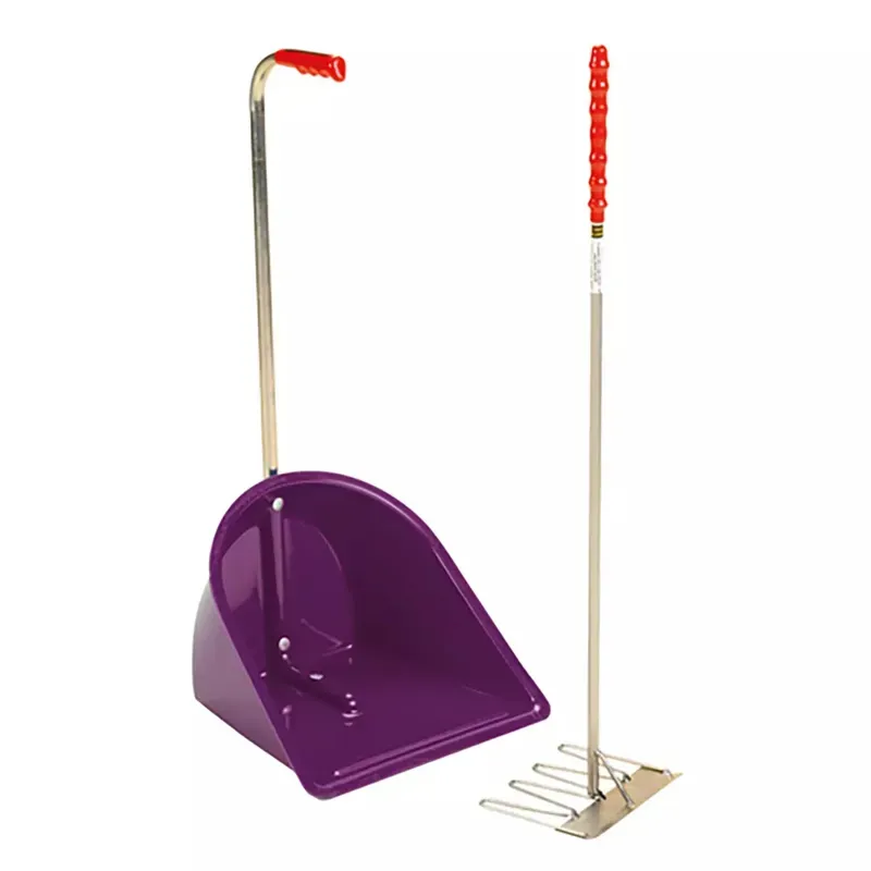 Stubbs Stable Mate Manure Collector with Long Handle Rake in Purple