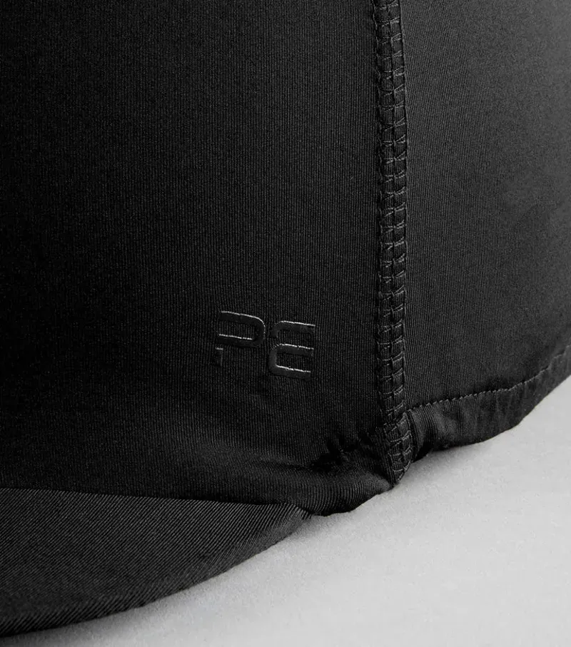 Premier Equine Jersey Hat Silk With Faux Fur Pom Pom in Black-5