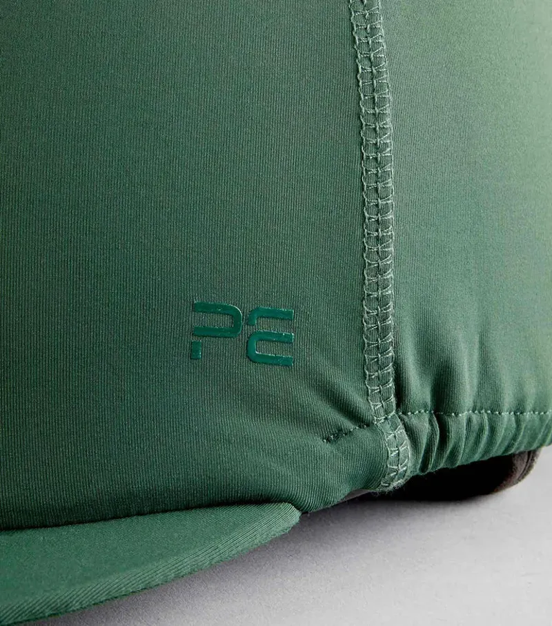 Premier Equine Jersey Hat Silk With Faux Fur Pom Pom in Green-4