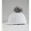 Premier Equine Jersey Hat Silk With Faux Fur Pom Pom in White