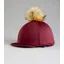 Premier Equine Jersey Hat Silk With Faux Fur Pom Pom in Wine