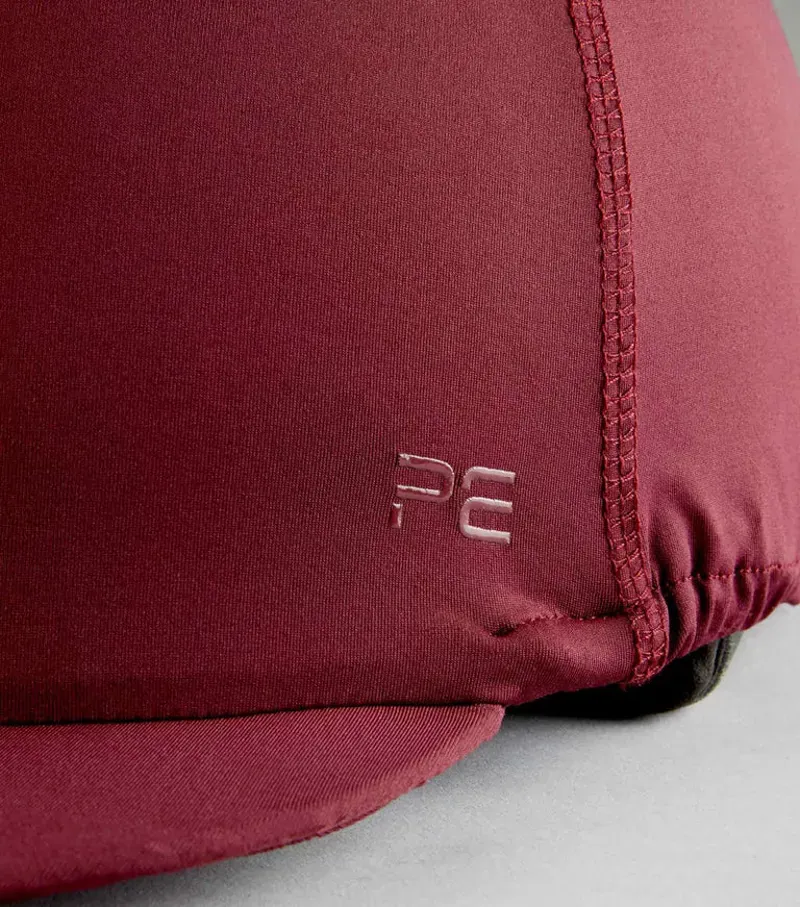 Premier Equine Jersey Hat Silk With Faux Fur Pom Pom in Wine-4