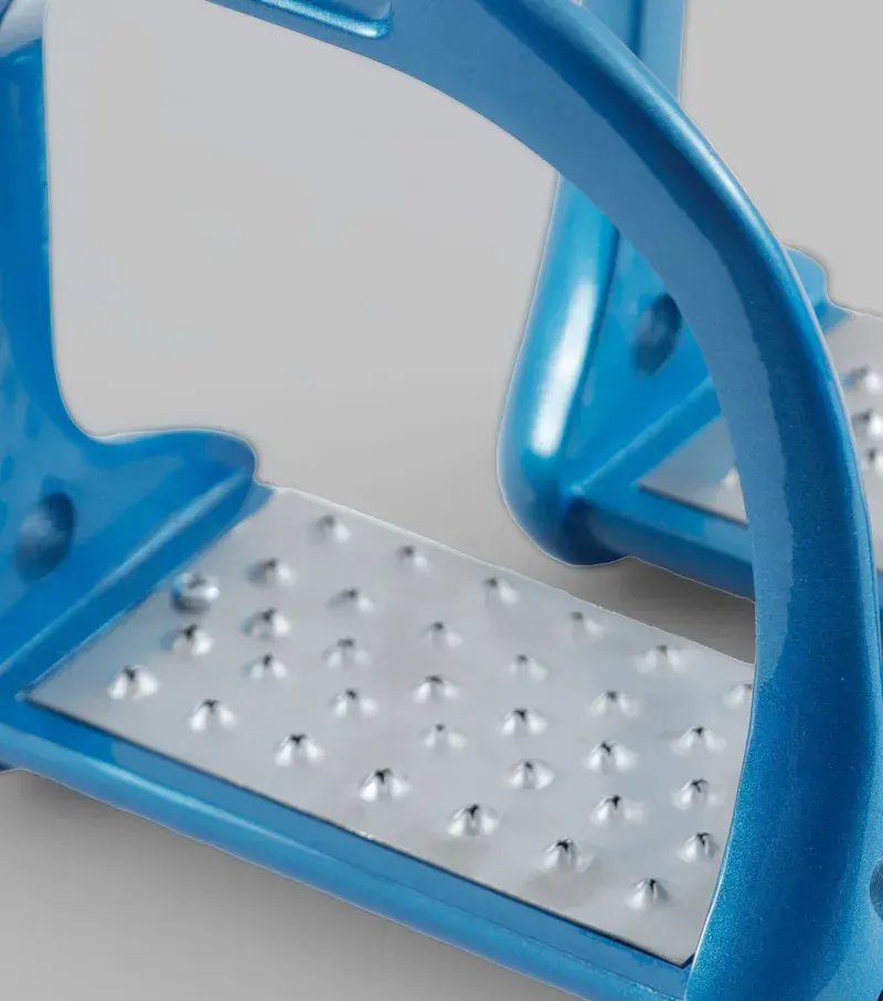Premier Equine 4.75/12cms Jopollo Aluminium Performance Stirrups in Blue-2