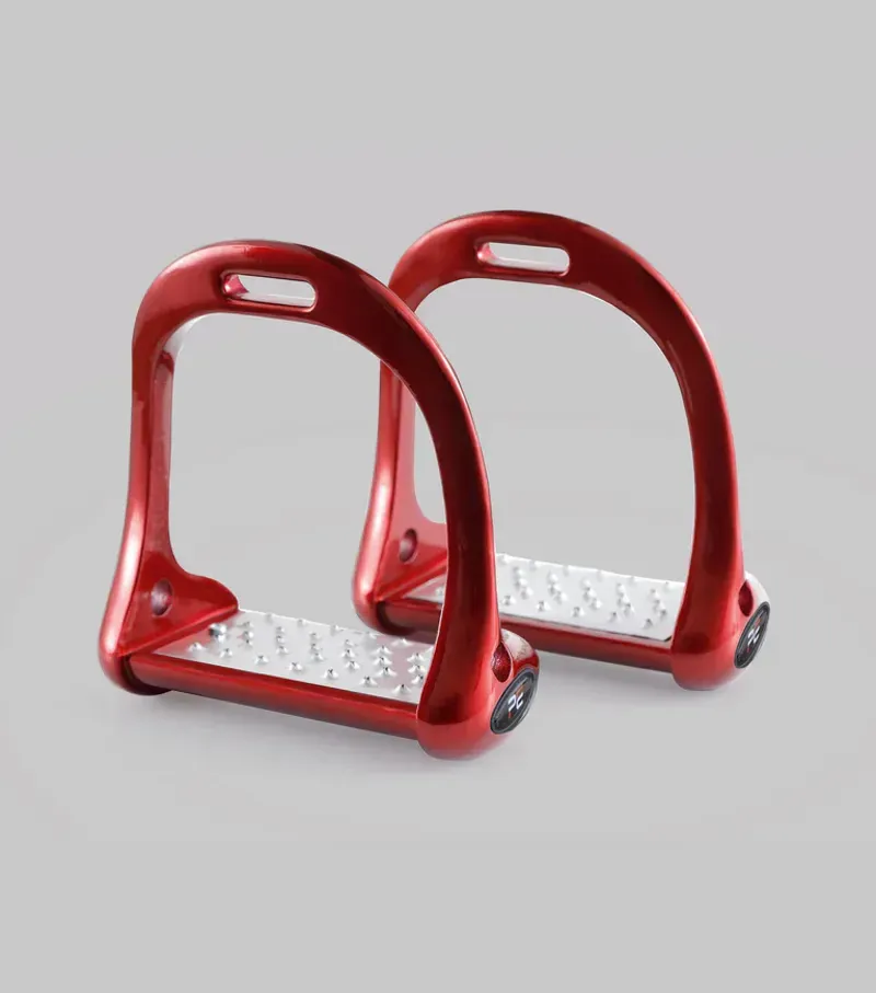 Premier Equine 4.75/12cms Jopollo Aluminium Performance Stirrups in Red