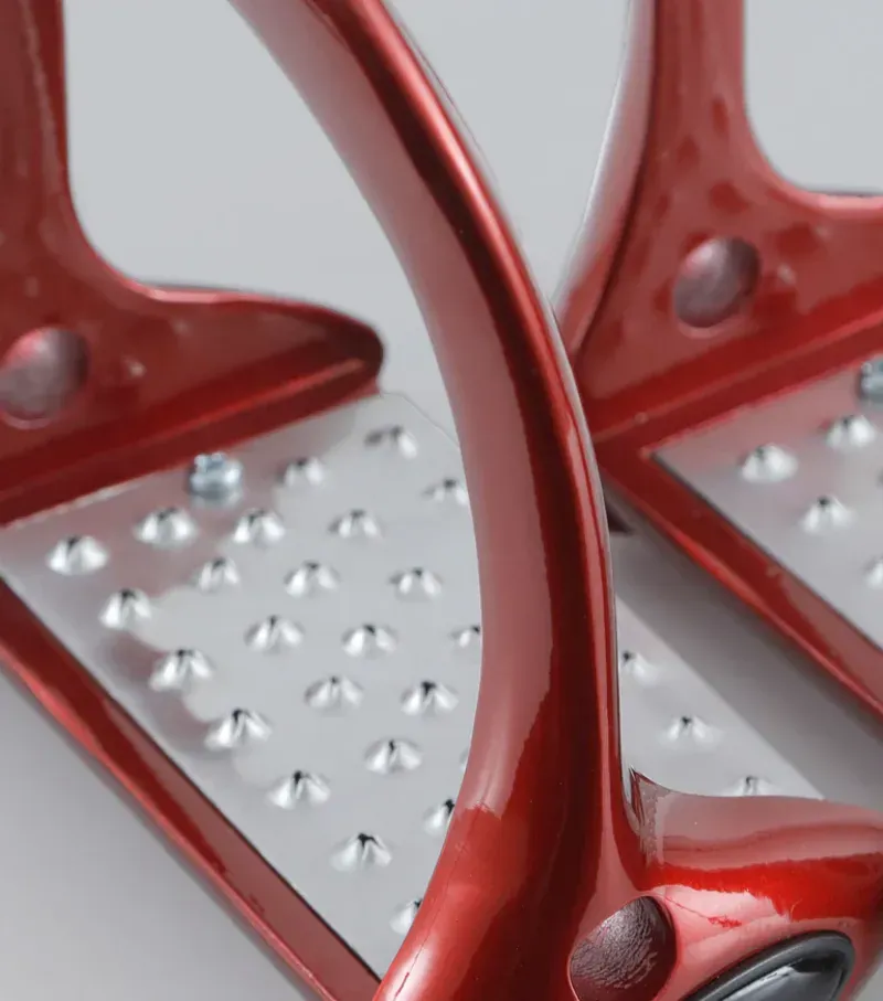 Premier Equine 4.75/12cms Jopollo Aluminium Performance Stirrups in Red-2