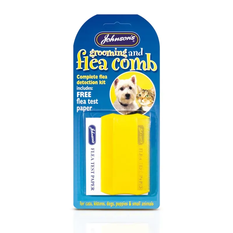 Johnson's Veterinary Flea and Grooming Comb in Yellow