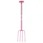 Faulks and Cox Red Gorilla Tubular 4 Prong T-Grip Manure Fork in Pink