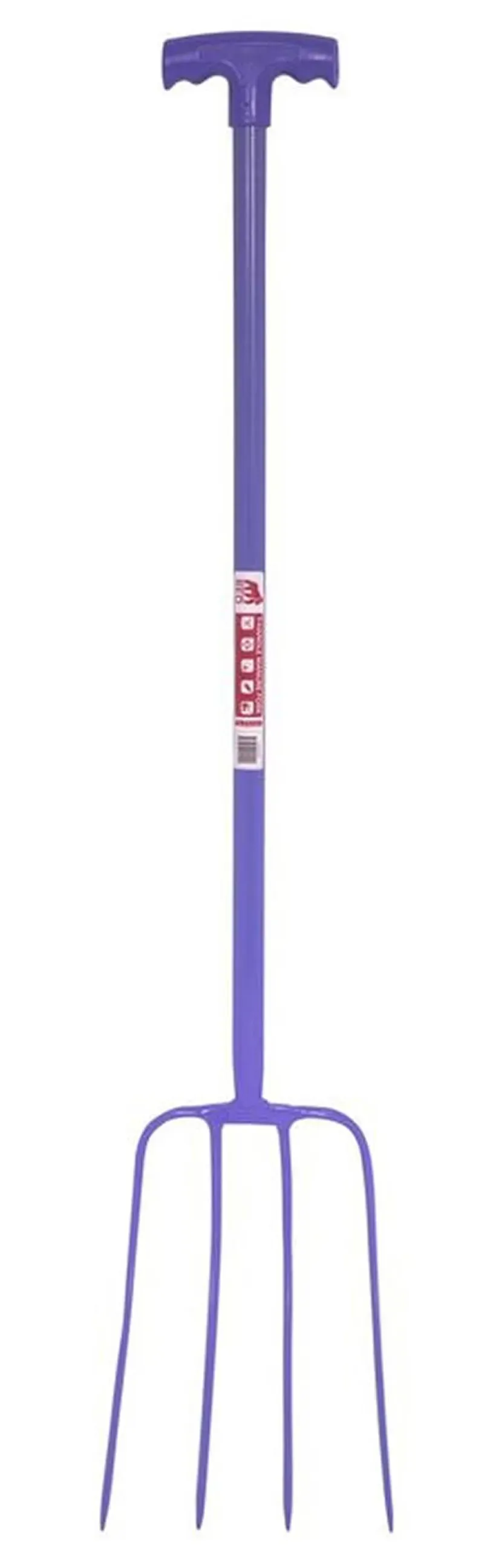Faulks and Cox Tubular 4 Prong T-Grip Manure Fork in Purple