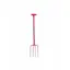Faulks and Cox Red Gorilla Tubular 4 Prong T-Grip Manure Fork in Red