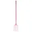 Faulks and Cox Red Gorilla Tubular 4 Prong Long Shaft Manure Fork in Pink