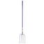 Faulks and Cox Red Gorilla Tubular 4 Prong Long Shaft Manure Fork in Purple