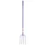 Faulks and Cox Red Gorilla Tubular 4 Prong Long Shaft Manure Fork in Purple