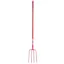 Faulks and Cox Red Gorilla Tubular 4 Prong Long Shaft Manure Fork in Red