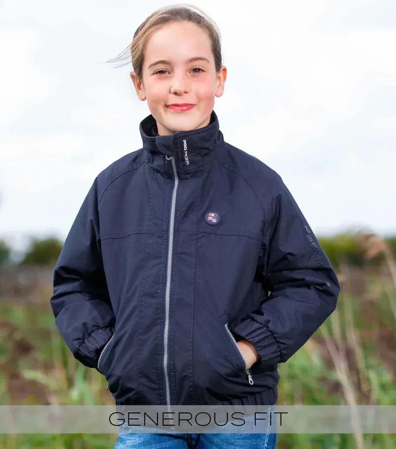 Premier Equine Junior Pro Rider Unisex Riding Jacket in Navy-1