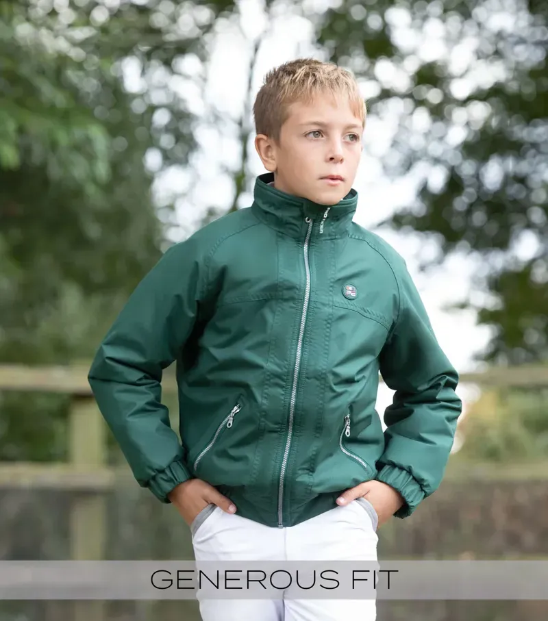 Premier Equine Junior Pro Rider Unisex Riding Jacket in Green-1