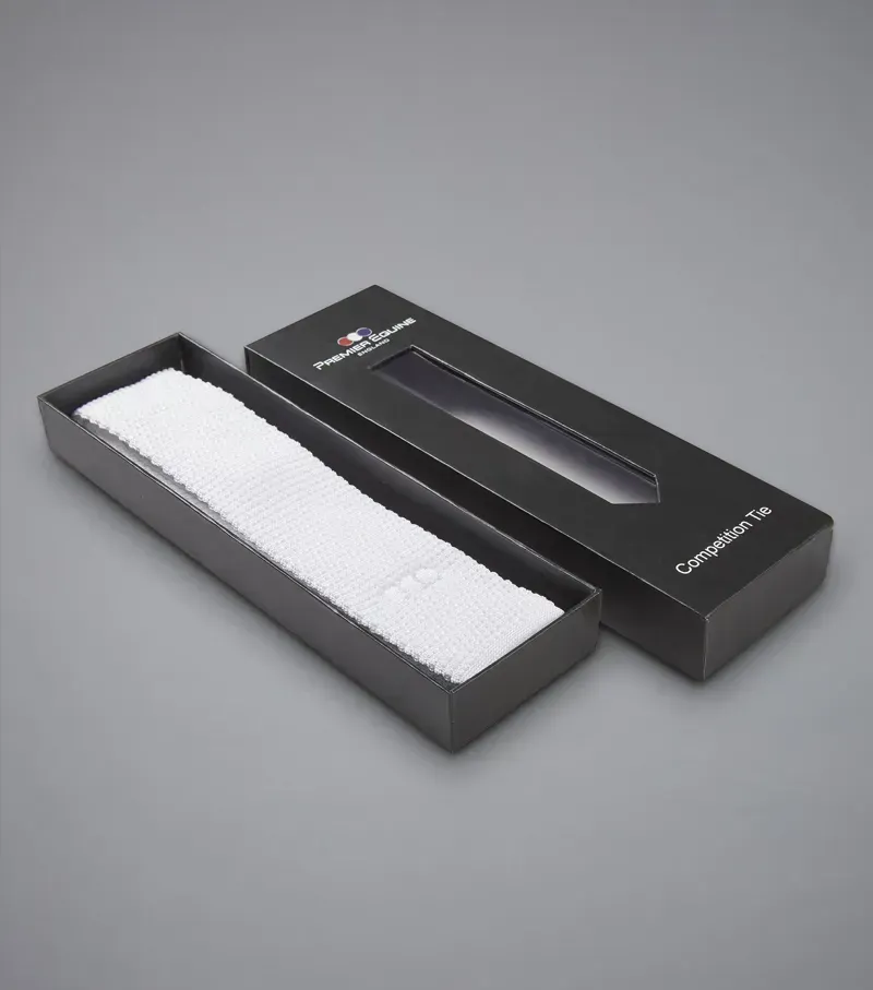 Premier Equine Gents Knitted Tie in White-2